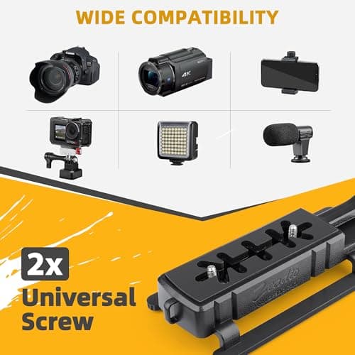 Zeadio Video Handheld Stabilizer, All-in-One Vlogging Camera Handle Grip Rig Kit with Dimmable LED Video Light, Microphone, Phone Holder, Action Camera Adapter for Camera DSLR and All Smartphones etc — view 6