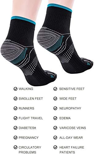 Compression Socks - Upgraded Sport Plantar Fasciitis Arch Support- Low Cut Compression Foot Socks Best for Athletic Sports, Running, Medical, Travel, Pregnancy (6 Pairs) — view 5