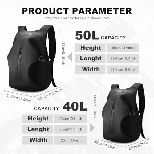 HYC00 Motorcycle Backpacks for Men Women Waterproof Helmet Backpack, Motorcycle Accessories, Laptop Bags, Travel Backpacks, Student School Bags — view 3