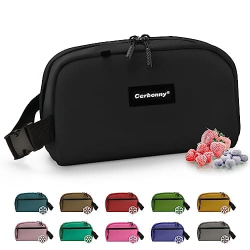 Cerbonny Small Cooler Bag, Small Lunch Bag with Ice Packs, Black
