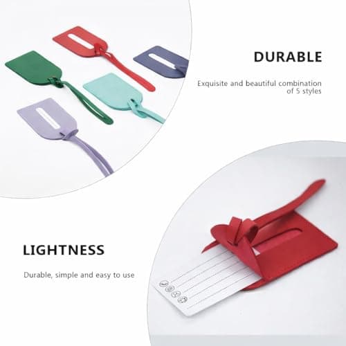 Wasama Genuine Leather Luggage Tag | Travel Baggage Tag | Durable Strap & Privacy Flap (Fire Engine) — view 5
