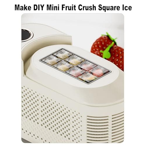 Ice Maker Machine,Compact Ice Maker Machine, Electric Automatic Ice Making, 8 Cubes/Batch, 120W Energy Efficient, USB-C & Car Charger Compatible For Office/Travel (Cream Colour) — view 6
