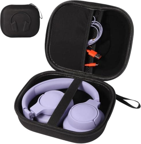 Folding Headphone Waterproof Hard Case Compatible With JBL LIVE 770NC/660NC/670NC or JBL Tune 510BT/520BT/570BT/720BT/710BT/670NC/770NC/760NC Headphones Travel Protective Cover Storage Bag (Case Only)