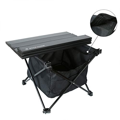 ROCK CLOUD Portable Camping Table Ultralight Aluminum Folding Beach Table Camp for Camping Hiking Backpacking Outdoor Picnic (Black,with Storage Bag, Small) — view 4