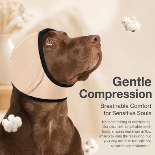 Noise Canceling for Dogs, Dog Calming Ear Wrap, Dog Earmuffs for Sound, Adjustable Dog Ear Cover for Grooming, Bathing, Blow Drying, Travel and Fireworks (#E,S) — view 6