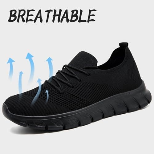 Trainers Men Shoes Running Gym Sneakers Slip on Walking Black UK Size 10 — view 3