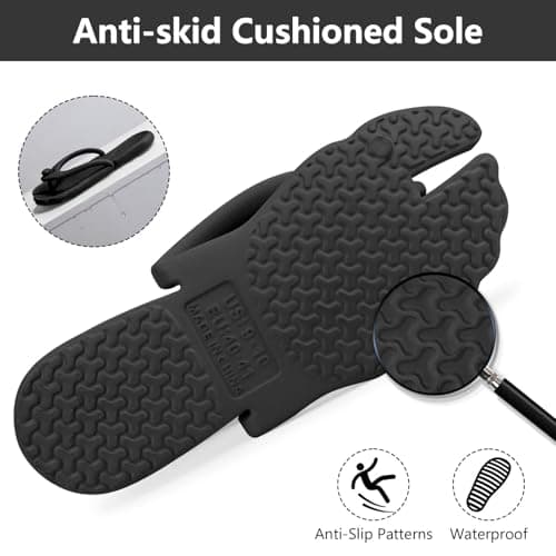 ZOORON Flip Flops for Women Men Shower Shoes Foldable Beach Sandals Travel Slippers for Women Lightweight Non-Slip Quick Drying, Black, (1 Pack-Black), 27.0~29.0 cm — view 4