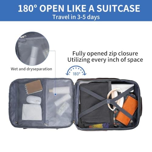 VANKEAN 40L Laptop Backpack Women Laptop Bag BEIGE/COFFEE — view 6