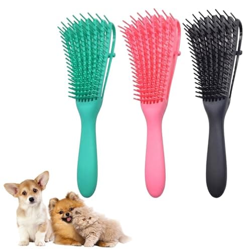 3 Pcs Dog Brush, Dog Grooming Brush Set, Professional Pet Hair Care Tools for Small Breeds, Dog Brushes for Groomings Daily Coat Maintenance and Travel Grooming Kit Preparation(Black/Pink/Green)