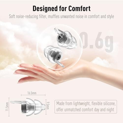 Naiicute Ear Plugs for Sleep, Comfy Reusable Hearing Protection, 2 Pairs — view 4