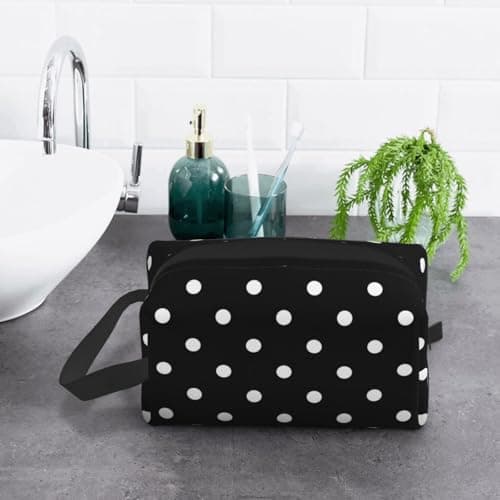Meymuise Toiletry Bag, White Black Polka Dot — view 6