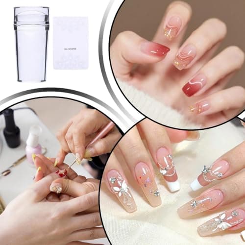 Nail Stamper Kit Soft Silicone Transparent Tool with Scraper — view 5