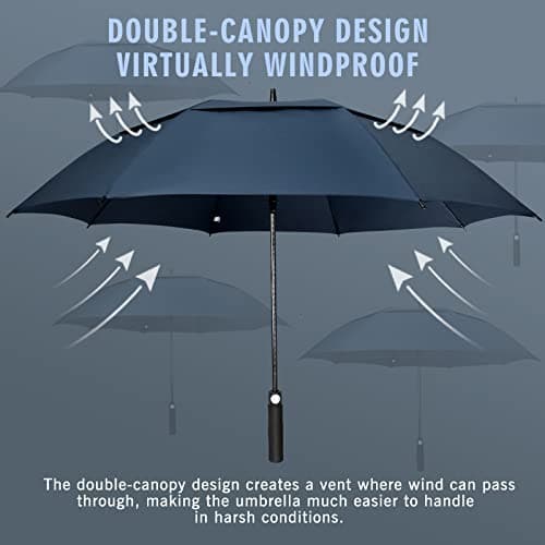 ZOMAKE Golf Umbrella Windproof and Rainproof Large (51 in-Navy Blue) — view 3