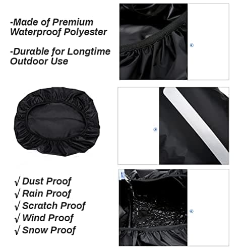 DONJIM 1 Pack Reflective Backpack Cover, Waterproof Backpack Rain Cover, Reflective Rucksack Covers in Polyester, Waterproof Rucksack Cover for Outdoor Hiking Riding Climbing, Orange-M(26-40L) — view 4
