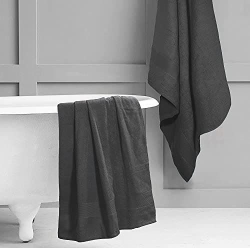 Textile Do Extra Large Super Jumbo Bath Sheet Towel 100% Egyptian Cotton XL Bath Sheets(100 x 200 cm-600 GSM) (Charcoal) — view 2