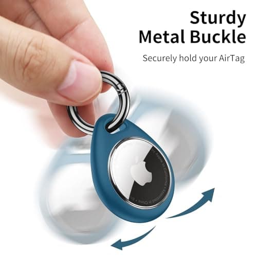 UNBREAKcable 360° Protective Case for AirTag (1st & 2nd Generation) [4 Pack], TPU Full Cover Keyring Holder with Premium Zinc Alloy Spring Clip, Scratch-Resistant Design for Keys, Bags, Luggage — view 4