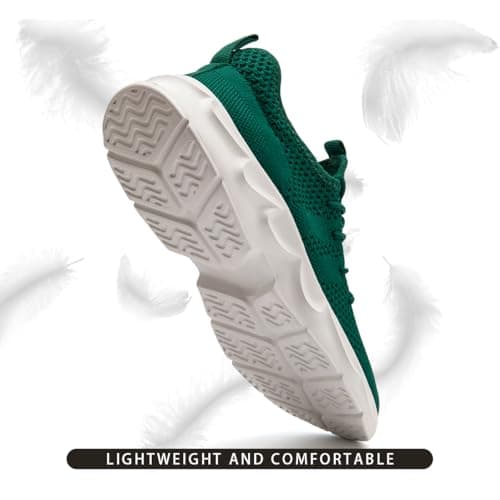 VGPSFN Mens Trainers Running Shoes Walking Sport Outdoor Casual Tennis Gym Fitness Shoes for Men Breathable Mesh Comfortable Lightweight Sneakers Dark_Green UK Size 7 — view 5