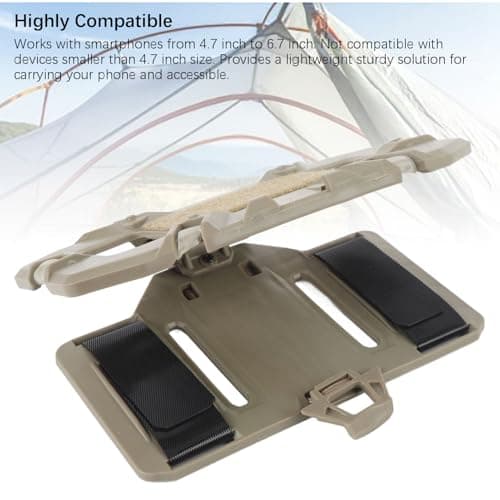 Jectse Vest Phone Holder, Heavy Duty Camping Chest Phone Mount Accessory, for 4.7 to 6.7 Inch Screen Size (Khaki) — view 5