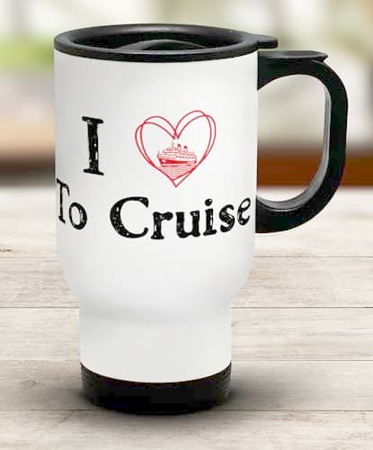 Shopagift I Love to Cruise Travel Mug Vacation Ships Cruising Sea Stainless Steel 14oz Cup — view 2