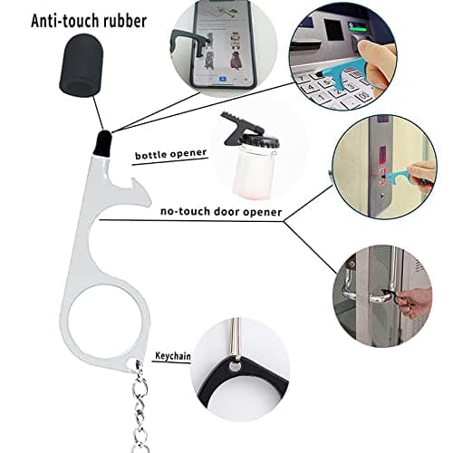Flymind Safe Keychain Set for Girls with Personal Safety Alarm, Hand Sanitizer Holder, Whistle and Pom — view 5