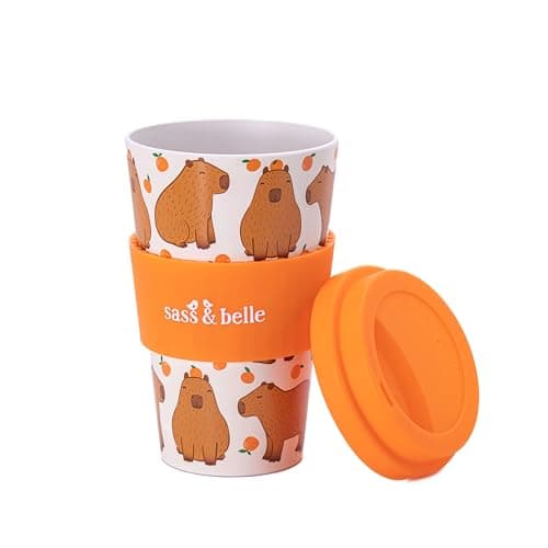 Sass & Belle Capybara Travel Coffee Cup - Reusable Cup with Lid, Eco-Friendly Coffee Mug, Lightweight for Hot Drinks – Travel Mug for Work or Home – Fun Gift by Sass and Belle — view 2