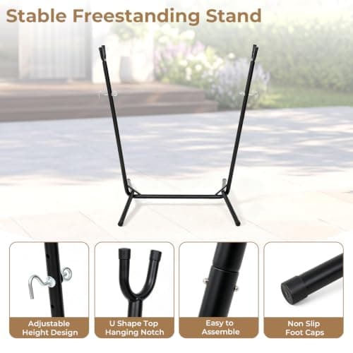 SELFLA Lightweight Portable Hammock with Stand, Travel Hammock Chair with Stand for Outside, 300 lbs Capacity, for Camping, Travel, Patio & Indoor Use, No Tools Needed, Includes Carrying Case — view 4