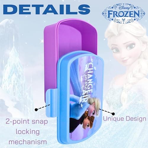 SRV Hub Kids Frozen Lunchbox Reusable Sandwich Box BPA-Free Plastic Leak Proof Snack Box Kid Food Storage Containers Back to School Picnic Camping Sports Travel Snacks Gifts 3+ Years – 16cm — view 5