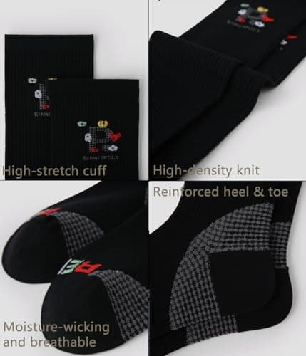 Compression Socks for Women Men, Flight Socks Compression Stockings for Sports Running Flying Fitting, Ankle Support Breathable Durable, Maternity Pregnancy Nurses Travel Knee High Socks, Unisex — view 6