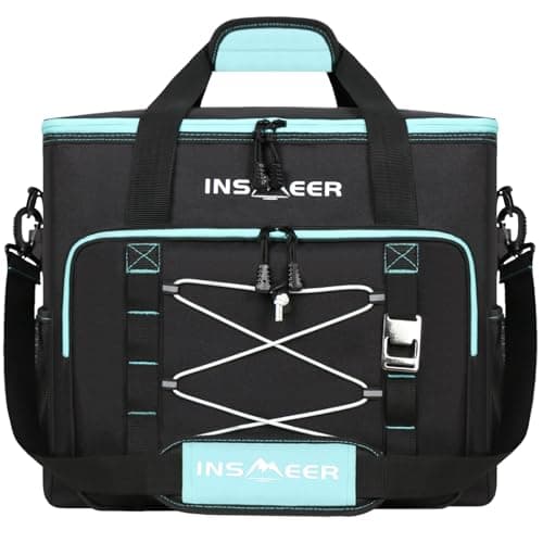 INSMEER Large Cool Bag 55L/90 Cans, XXL Insulated Cooler Bag Leakproof, Thermal Faily Picnic Bag with Adjustable Padded Strap&Bottle Opener, Foldable Soft Cool Bags for Camping,Beach,Family,Shopping