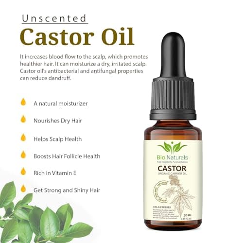 Organic Castor Oil – 100% Pure & Natural Moisturising Oil for Hair, Skin, Nails & Massage – Earthy Grounding Aroma – Glass Bottle – 20ml — view 4