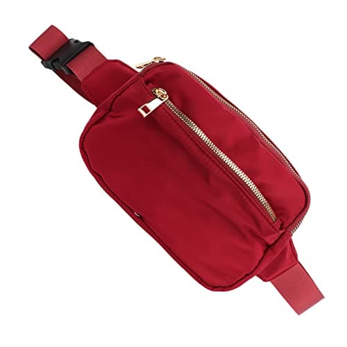 Fashionable Large Capacity Oxford Waist Bag, Hip Bum Chest Bag for Men and Women, Multi Pocket Running Hiking Travel Workout Pack (Burgundy) — view 4