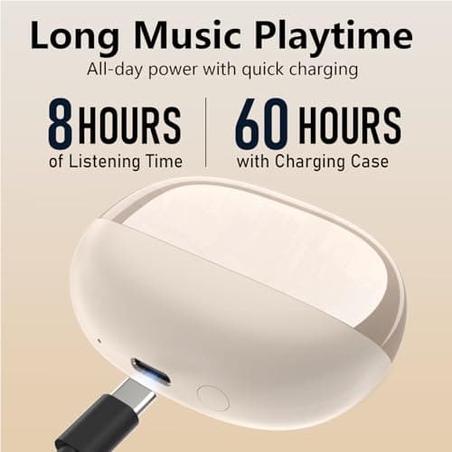 KVANCEGR Active Noise Cancelling Wireless Earbuds with 60 Hour Long Battery Life,Bluetooth 5.4 in-Ear Earphones,Multi-Device Pairing,Enhanced Clear Call,Hi-Fi Stereo Ear Buds for Sport Walk — view 3