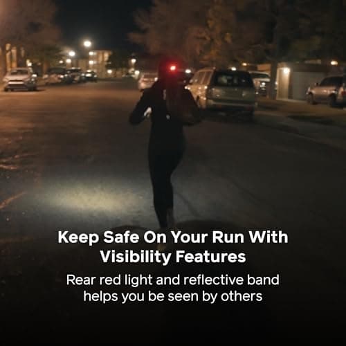 Biolite Headlamp Dash 450 Ultimate Rechargeable Head Light For Runners No Bounce Fit High Performance Illumination Balanced Rear Red Light 3D Slim Fit 78g USBC 450 Lmns IPX4 1000Mah Battery Ocean Teal — view 4