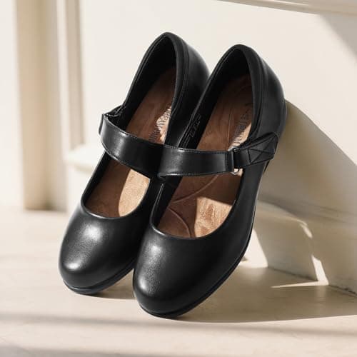 DREAM PAIRS Women's Mary Jane Flats Ankle Strap Shoes,Black,5.5 — view 6