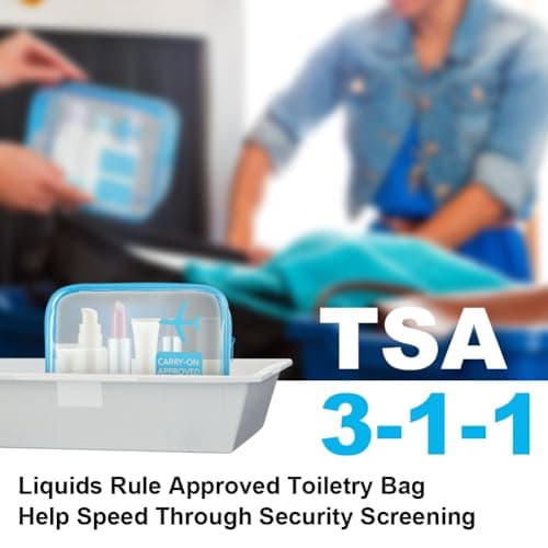 OSDUE Clear Toiletry Bags, 2 Pcs TSA Approved Airport Security Liquids Bags,Waterproof Cosmetic Clear Makeup Bags PVC Wash Bags for Women and Men, Travel Essential — view 4