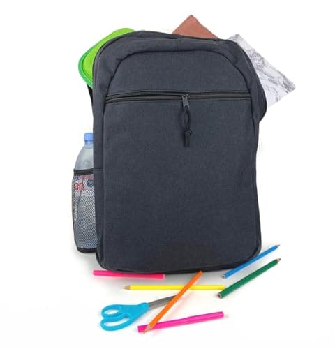 Fashion Stationery Backpack, Black, Lightweight Laptop Work School Bag — view 2
