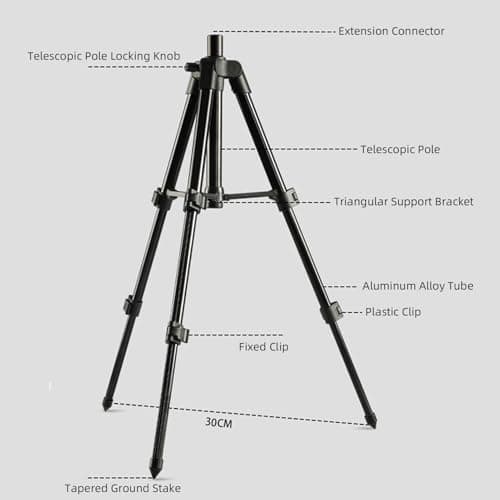 plplaaoo Aluminum Alloy Fishing Rod Tripod Adjustable Portable Folding Fishing Pod Tripod Stable Non Slip Design for Beach River Lake Fishing Enthusiasts Lightweight Durable — view 5
