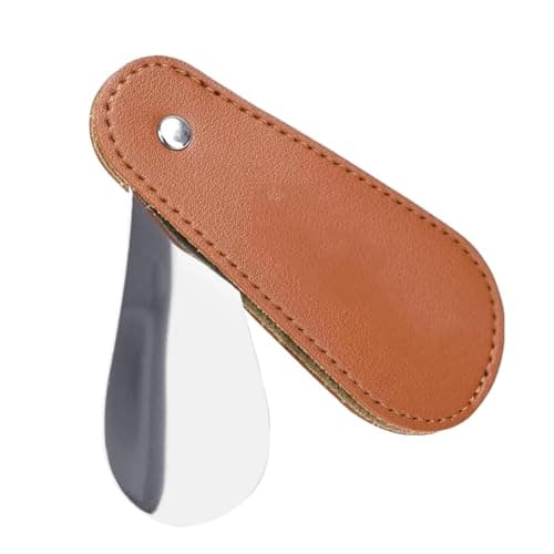 Small Shoe Horn, Shoehorn | Pocket Shoe Horn with PU Leather Cover - Shoe Helper Tool for Travel E, Boots Shoe Spoons for Men, Women and Children, The Design of the Shoe Horn Based on