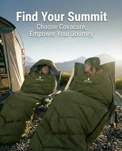 covacure Sleeping Bag, 210 * 80cm Ultra Warm & Waterproof for Adults, Green — view 2