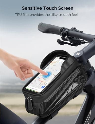 Vitalismo Waterproof Bike Frame Bag, Large Capacity Phone Holder Bag, Hard Casing Mountain Bike Accessories with Sensitive Touchscreen for Smartphones up to 7 inches — view 3