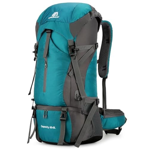 NTUOCAW 70L Hiking Backpack with Rain Cover Large Trekking Backpack for Men Women Waterproof Camping Rucksack Lightweight Backpacking for Outdoor Sports Travel Hiking Cycling Climbing Mountaineering