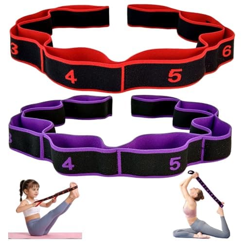 Audasi 2Pcs Resistance Bands, 8 Section Dance Stretching Belt Pilates Pull Strap Fitness Resistance Band with Number Yoga Stretching Bands Stretch Straps for Yoga Pilate Fitness