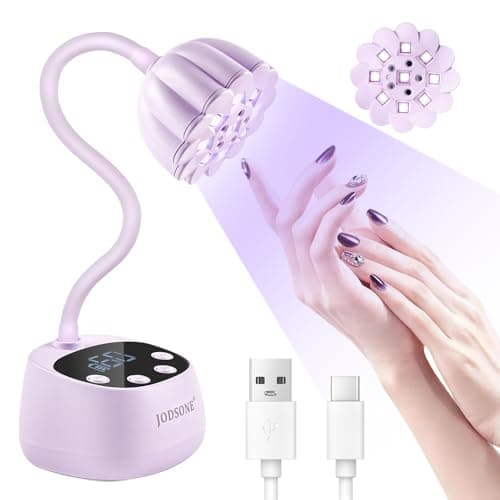 JODSONE Rechargeable Fast Curing U V Nail Lamp -Cordless Portable and Flexible Gooseneck for Gel Polish, Auto Sensor & 4 Timers Lavender Purple