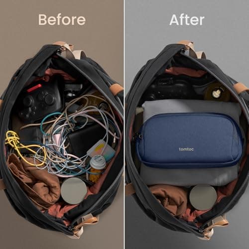 tomtoc Electronic Organizer Travel Case, Dual Compartment Tech Organization — view 4