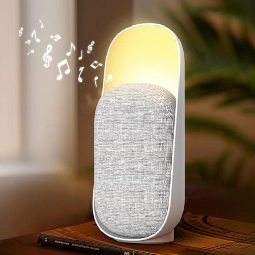 Gemmac 3 in 1 Bluetooth Speaker + Night Light + White Noise Sound Machine, Multifunctional Baby Sound Machine Rechargeable Night Light for Kids Bluetooth Speaker with Nightlight for Bedroom, Gift