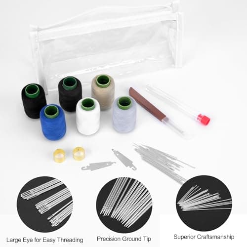 Homgaty Stainless Steel Sewing Needles Set - Large Eye Needle Kit with Thread, Thimbles & Accessories, Complete Hand Sewing Supplies for Adults, Emergency Repair & Travel Sewing Pack — view 5