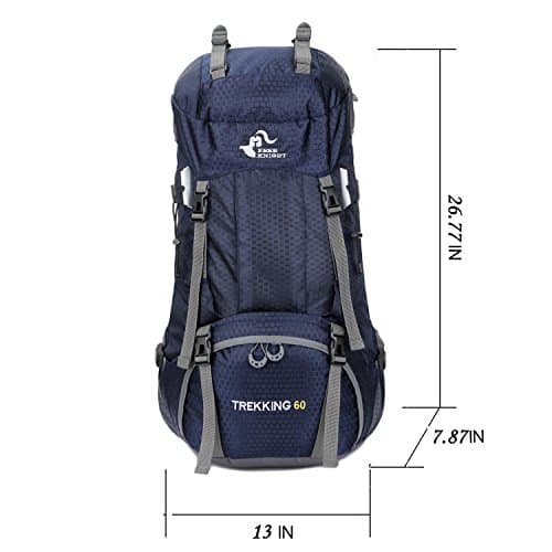 60L Waterproof Ultra Lightweight Packable Climbing Fishing Traveling Backpack Hiking Daypack,Backpack,Handy Foldable Camping Outdoor Backpack Bag with a Rain Cover (Navy Blue) — view 2