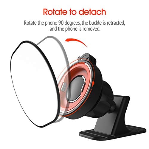 Car Phone Mount Without Magnetic, Stick On Dashboard 360° Rotatable Universal Cell Phone Holder with Ultra-Lock Quick Mount Strongest Adhesive Compatible with iPhone/Google 【Series C - 1st Gen】 — view 4