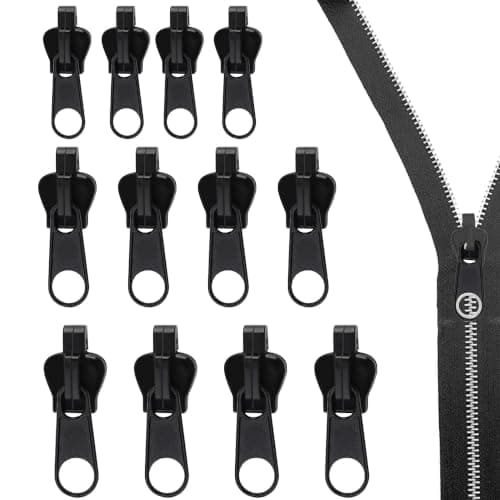 LEOUEANR Pack of 12 Universal Zip Repair Kit, Removable Sliders, Instant Fix Solution, Ideal for Clothes, Luggage & Backpacks, Essential for Travelers