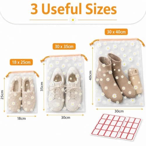 30PCS Shoe Bags for Travel, 3 Sizes PVC Shoe Storage Bags — view 2
